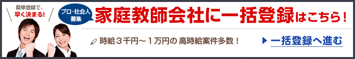 社会人・プロ家庭教師募集